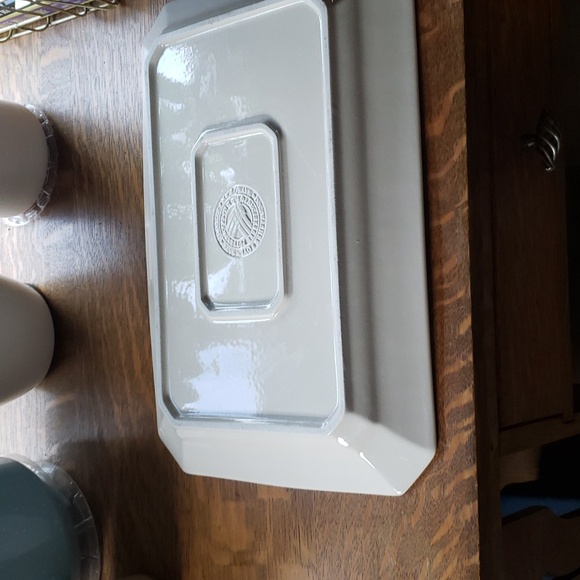 Longaberger woven pottery ivory cream tray platter - Picture 4 of 13